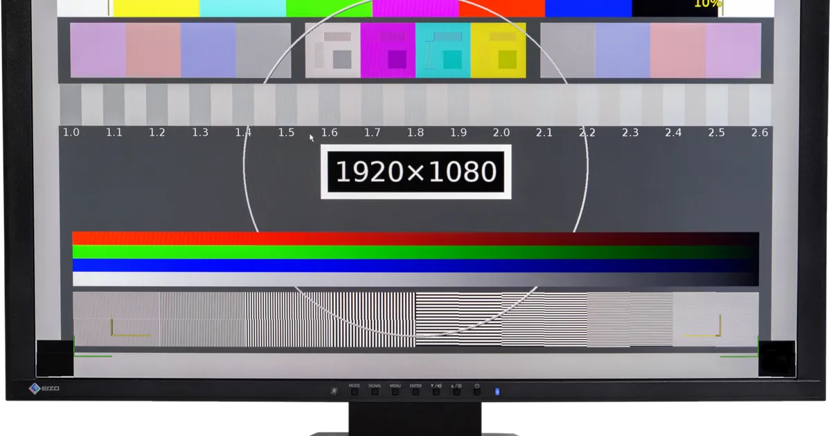 Monitor test pattern calibration