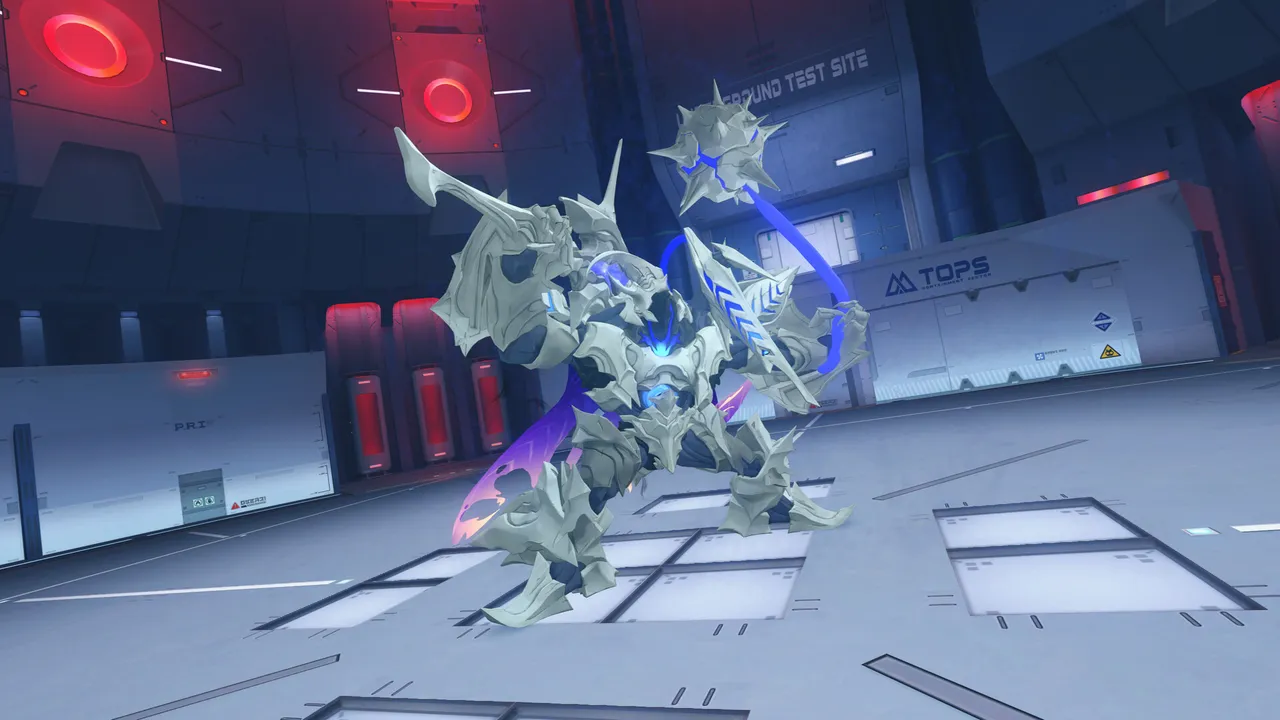 Zenless Zone Zero official screenshot: agents battling a large robotic enemy in a lab